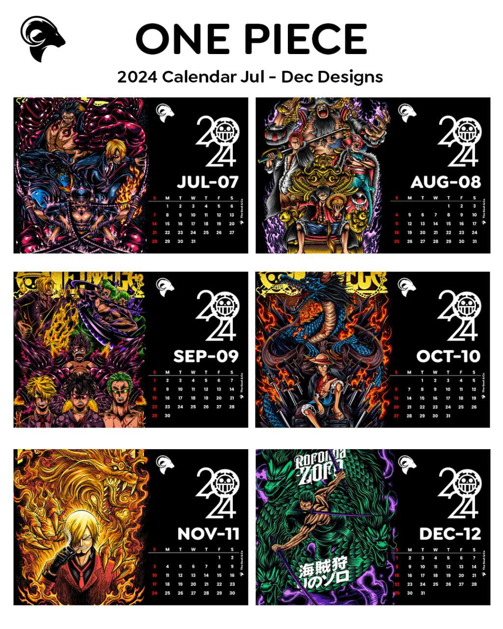 One Piece 2024 Calendar [OCT PRE-ORDER ONLY] – Oracle Trading Inc.